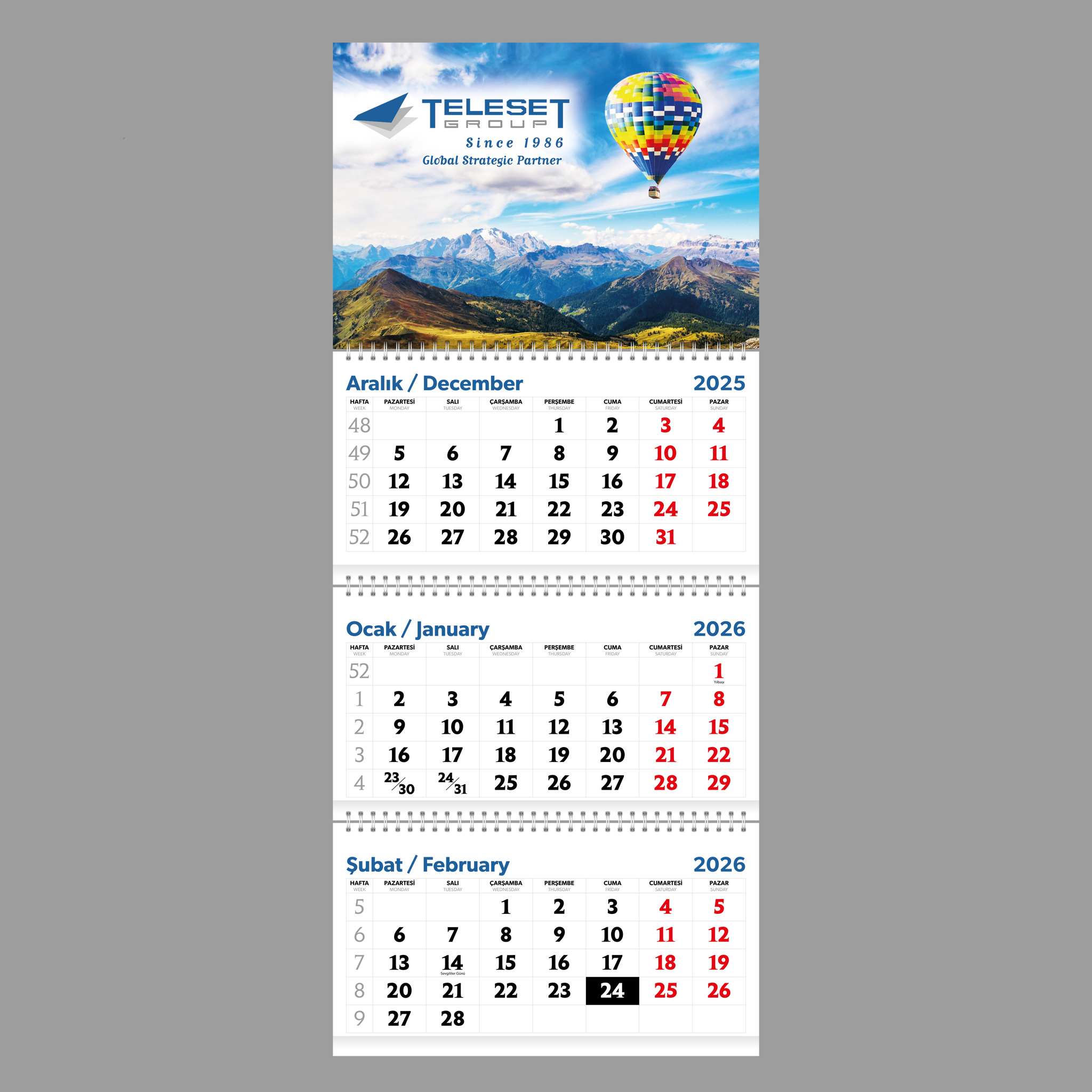 GMC-400 -  3 Parça Spiral Özel Gemici Takvimi Taslama