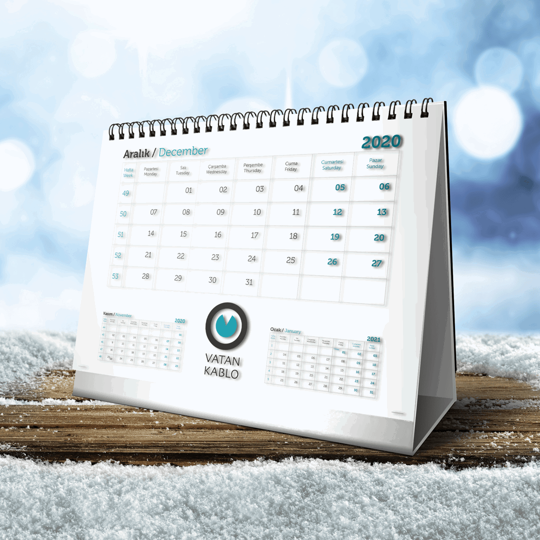 AMT-07 - 170 Gr. Kuşe Yapraklı Masa Takvimi