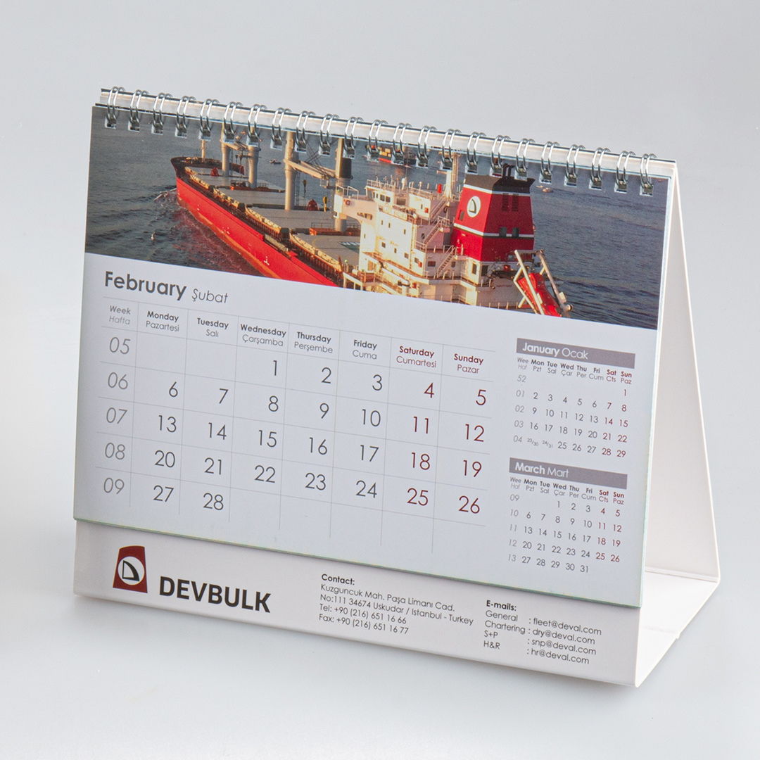 AMT-07 - 250 Gr. Kuşe Yapraklı Masa Takvimi